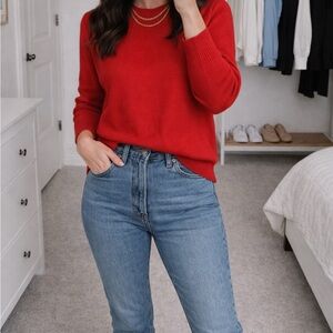 Zara Vibrant Red Crewneck Sweater
